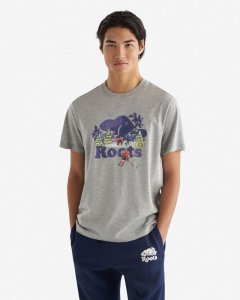 Roots Mens Winter Cooper T-Shirt - GREY MIX