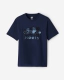 Roots Mens Cooper Plaid T-Shirt - NAVY BLAZER