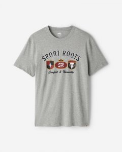 Roots Mens Sport Roots Heritage T-Shirt - GREY MIX