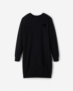 Roots Organic Cooper Long Sleeve Sweat Dress - BLACK