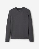 Roots Waffle Long Sleeve Crew - CHARCOAL MIX