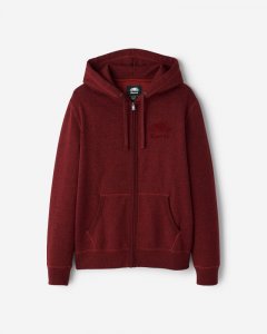 Roots Organic Original Full Zip Hoodie - CHERRY COLA PEPPER
