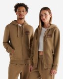 Roots Organic Original Full Zip Hoodie - BRITISH KHAKI
