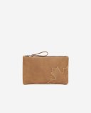 Roots Maple Leaf Medium Zip Pouch Tribe - NATURAL