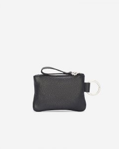 Roots Top Zip Pouch Cervino - BLACK