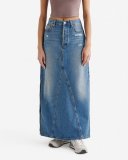 Roots Levi's Iconic Long Womens Skirt With Slit - MEDIUM BLUE