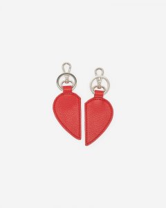 Roots Double Heart Keychain Cervino - RACING RED