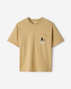 Roots Mens Wildlife Relaxed Pocket T-Shirt - FOSSIL SAND