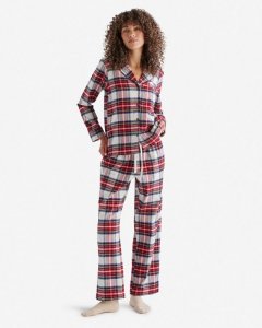 Roots Womens Inglenook Pajama Set - CREAM STEWART PLAID