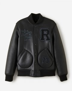 Roots Shearling Varsity Jacket - BLACK