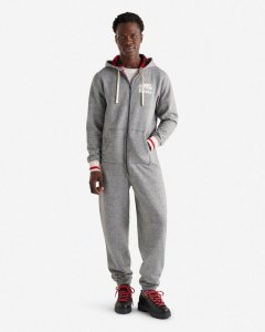 Roots Mens Roots Cabin Onesie - SALT & PEPPER