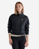 Roots Cloud Fleece Half Zip Sweatshirt - BLACK