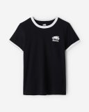 Roots Womens Cooper Ringer T-Shirt - BLACK Roots Womens Cooper Ringer T-Shirt - BLACK