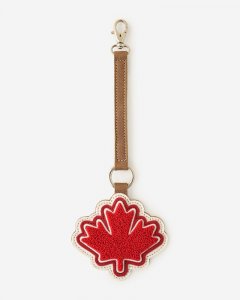 Roots Maple Leaf Chenille Charm Tribe - NATURAL