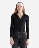 Roots Baby Waffle Polo Top - BLACK