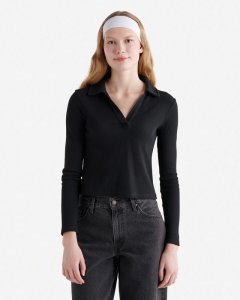 Roots Baby Waffle Polo Top - BLACK