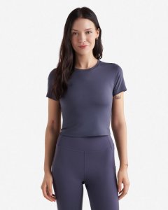 Roots Renew Knit Crop T-Shirt - DUSTY BLUE