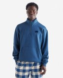 Roots Organic Cooper Relaxed Kanga Half Zip Stein - MOONLIT OCEAN BLUE