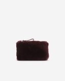 Roots Shearling Medium Zip Pouch - BORDEAUX