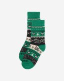 Roots Adult Sayward Fair Isle Slipper Sock - GREEN JACKET