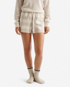 Roots Womens Park Plaid Pajama Short - FLAXSEED MIX