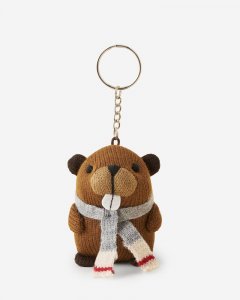 Roots Beaver Keychain - GRIZZLY BROWN