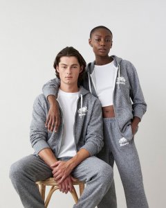 Roots Organic Original Full Zip Hoodie - S&P/IVORY