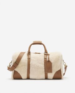 Roots Shearling Small Banff Bag - NATURAL/TAN