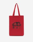 Roots Cooper Plaid Tote - CABIN RED