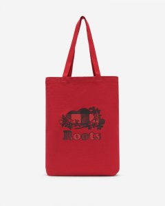 Roots Cooper Plaid Tote - CABIN RED