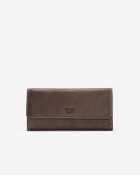 Roots Medium Trifold Clutch Tribe - CHOCOLATE