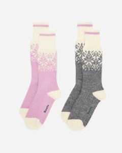 Roots Adult Roots Elsa Cabin Sock 2 Pack - BALLET PINK