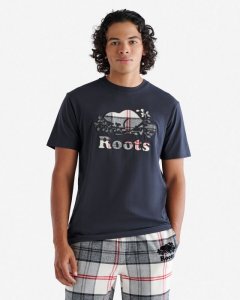 Roots Mens Cooper Plaid T-Shirt - GRAPHITE
