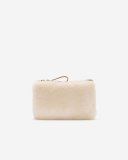 Roots Shearling Medium Zip Pouch - NATURAL/TAN