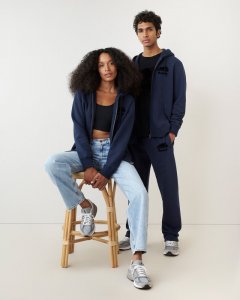 Roots Organic Original Full Zip Hoodie - NAVY BLAZER