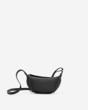Roots Small Crescent Bag Cloud - BLACK