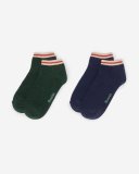 Roots Adult Cotton Cabin Ped Sock 2 Pack - VARSITY GREEN