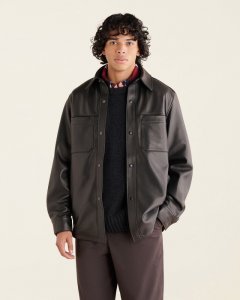 Roots Encore Leather Shirt - BLACK