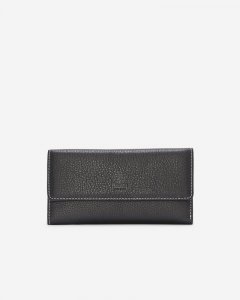 Roots Medium Trifold Clutch Prince - BLACK