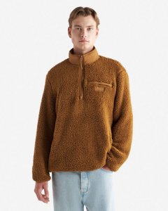 Roots Creekside Shearling Half Zip Stein - TANNERY BROWN