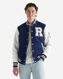 Roots Mens Vintage Varsity Jacket - TRUE NAVY/WHITE