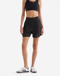 Roots Linen Pleated Walking Short 3.5 Inch - PHANTOM GREY