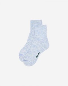Roots Womens Heritage Cotton Ankle Sock - BLUE ORCHID MIX