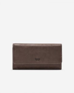 Roots Large Chequebook Clutch Tribe - CHOCOLATE