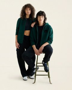 Roots Organic Original Full Zip Hoodie - VARSITY GREEN