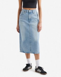 Roots Levi's High Rise Back Slit Womens Skirt - LIGHT BLUE