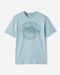 Roots Mens Heritage Beaver T-Shirt - ATLANTIC BLUE