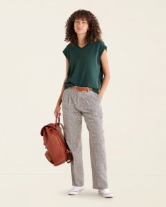 Roots Rossland Check Pleat Trouser - MULTI