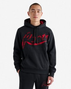 Roots Plaid Applique Kanga Hoodie - BLACK