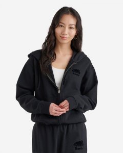 Roots Organic Original Relaxed Full Zip Hoodie - BLACK
